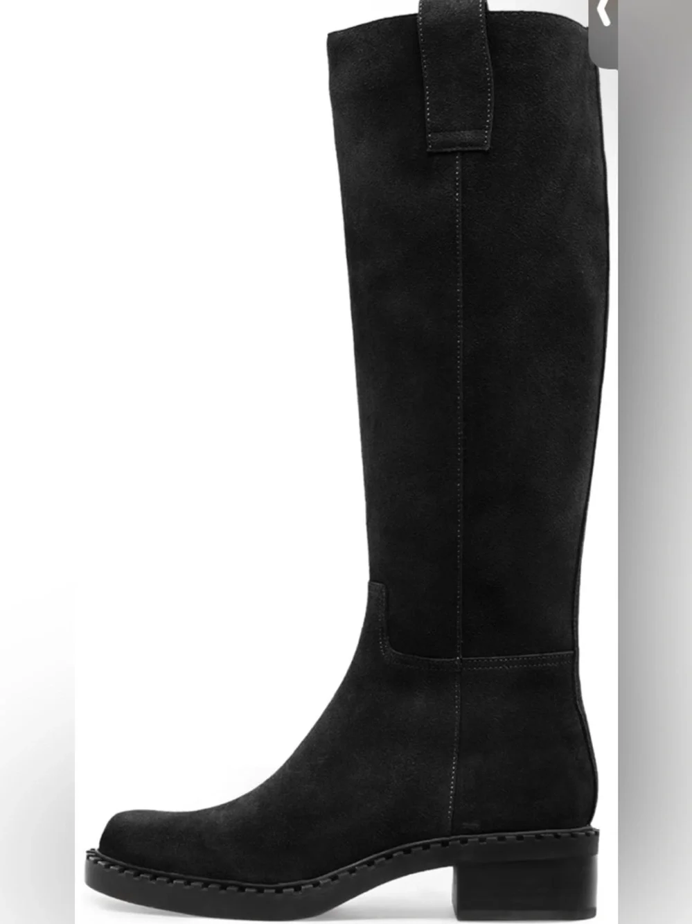KaroNairy Knee High Faux Leather Long Boot Low Chunky Heel Toe Side Zipper Boot